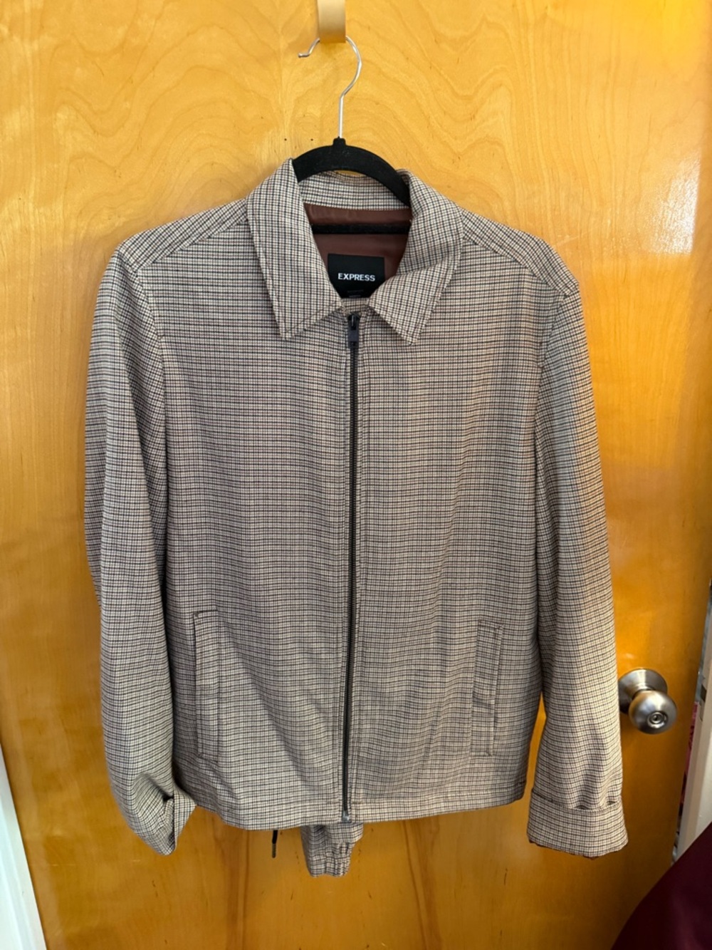 Express Men’s Brown and Black Houndstooth Jacket + Pants